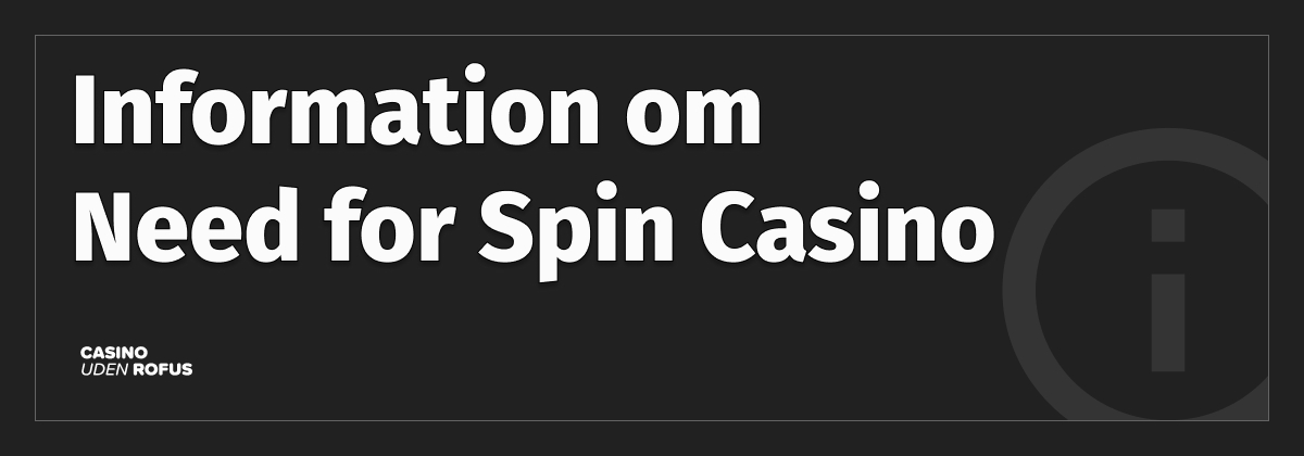 information om need for spin casino