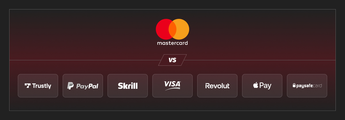 Mastercard casinoer gentemot andre betalingsmetoder